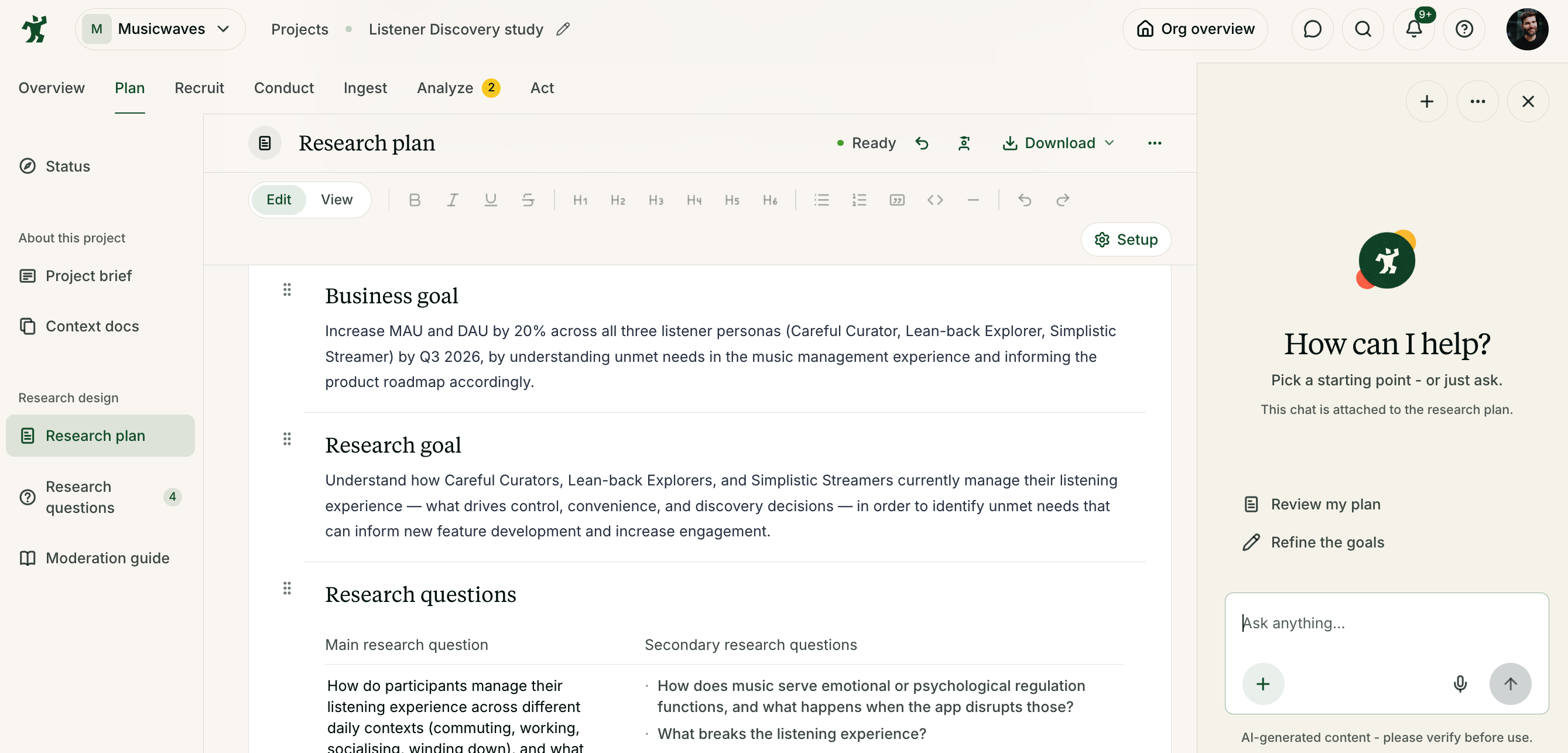 research planner