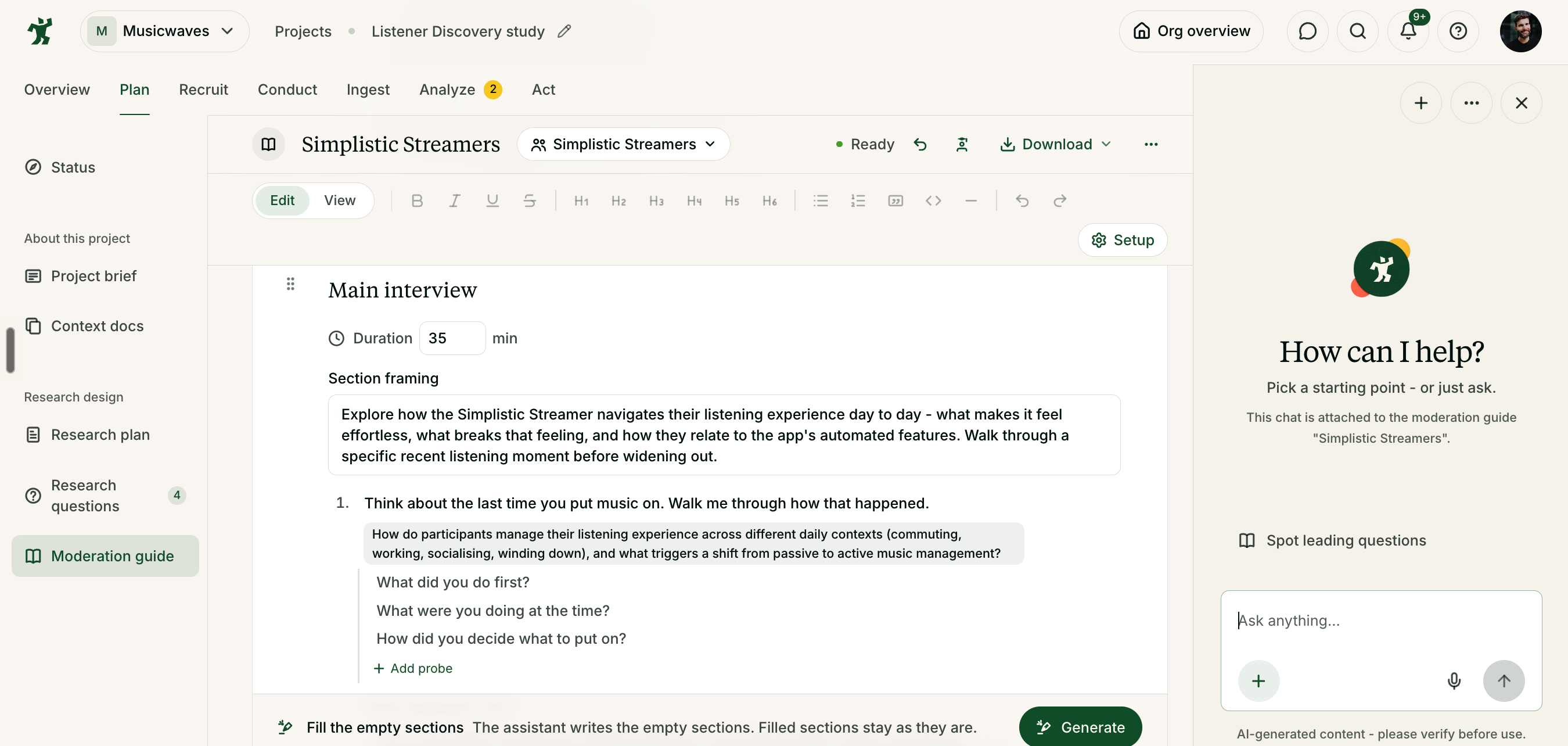 moderation guide assistant